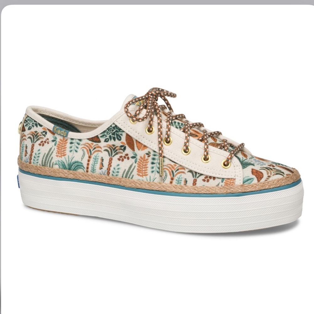 KEDS Triple Kick Jungalow Platform Sneakers Rainforest Print Size 8 Women’s